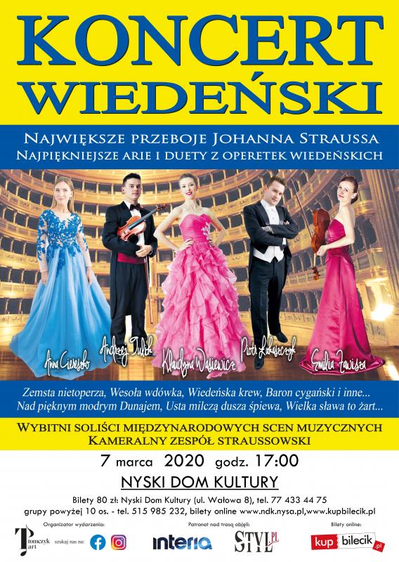   Koncert Wiedeski w Nyskim Domu Kultury ju 7 marca